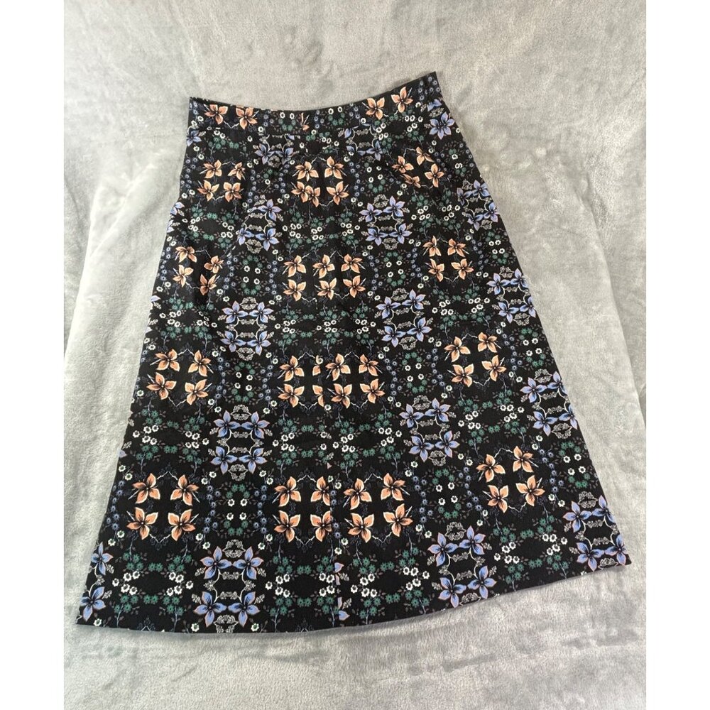 J. Crew Skirt Women's 4 Multicolor A-line Skirt in Mirrored Floral w/ lining